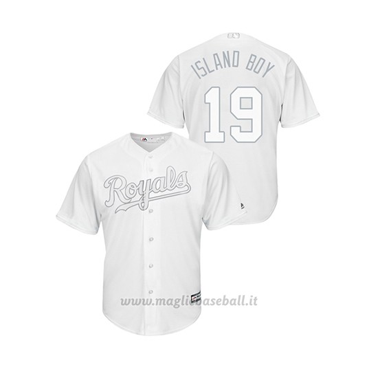 Maglia Baseball Uomo Kansas City Royals Chesl Or Cuthbert 2019 Players Weekend Island Boy Replica Bianco